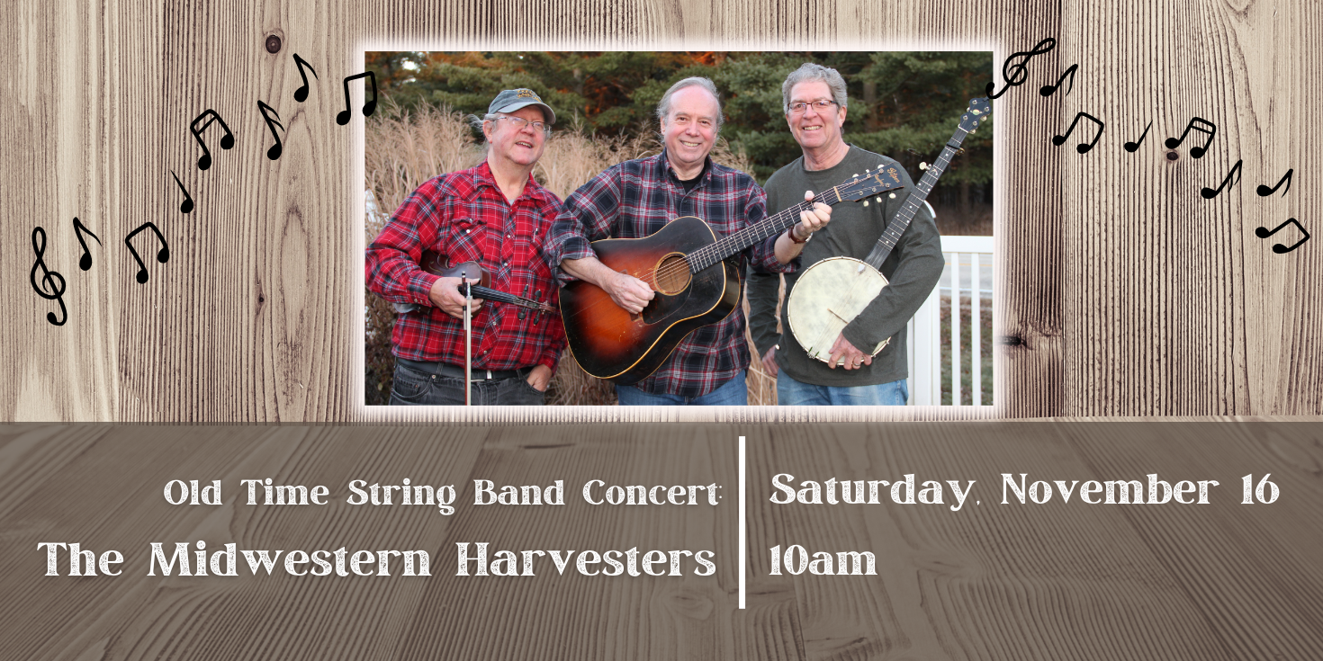 Picture of band members holding fiddle guitar and banjo