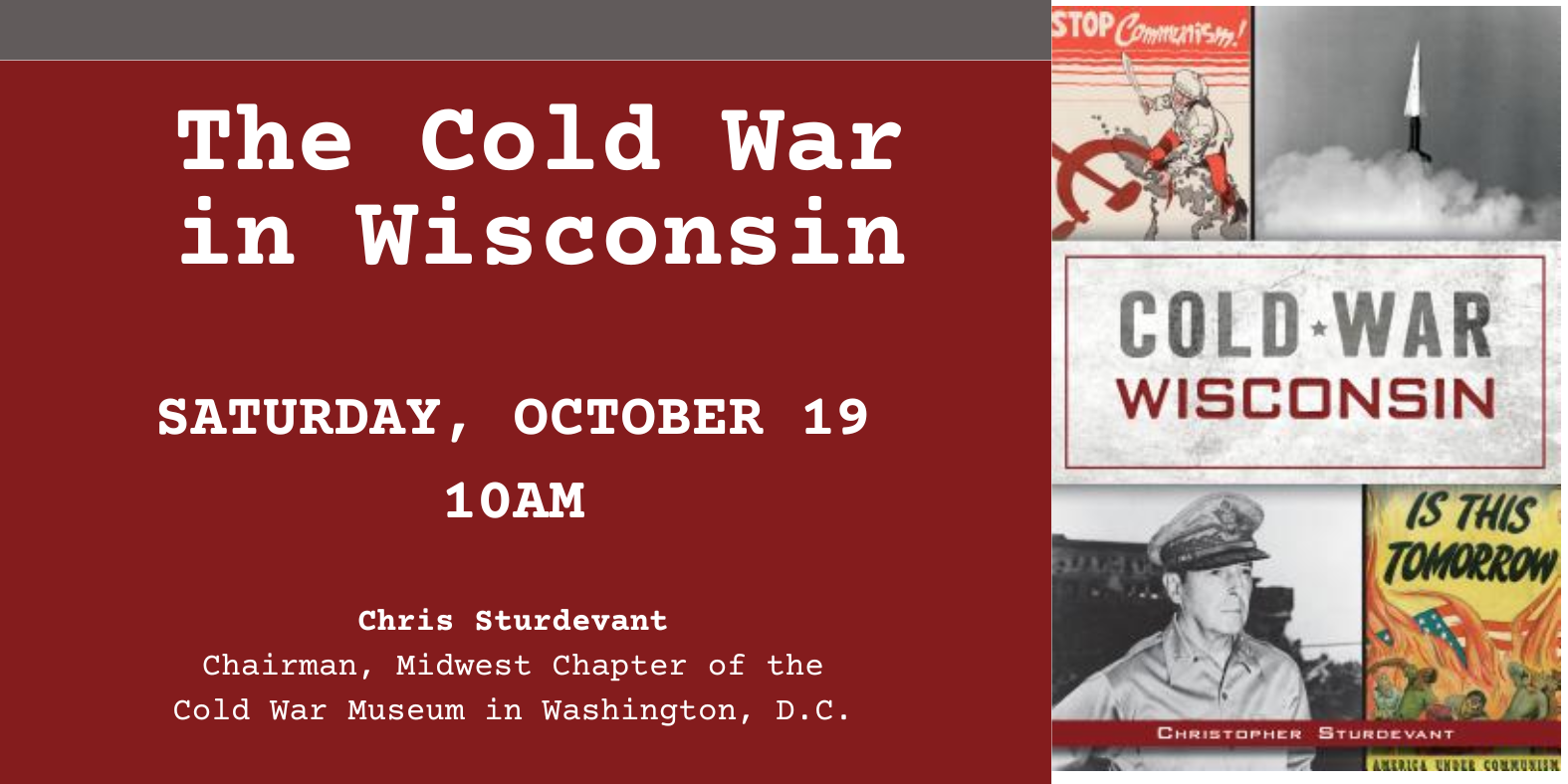 The Cold War in Wisconsin, October 19 at 10am