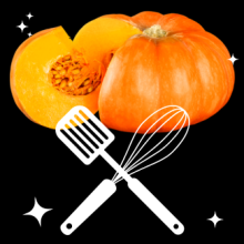 Photo of pumpkin and cooking tools